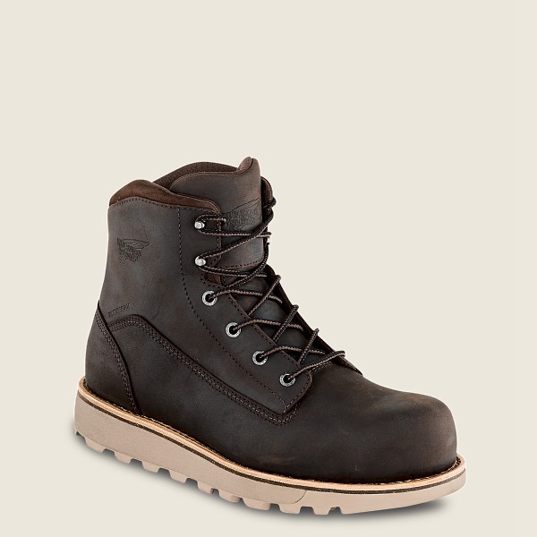 Safety Støvler Herre - Red Wing Traction Tred Lite - 6-Inch Waterproof Toe - Mørkebrune - FCBZWE-409